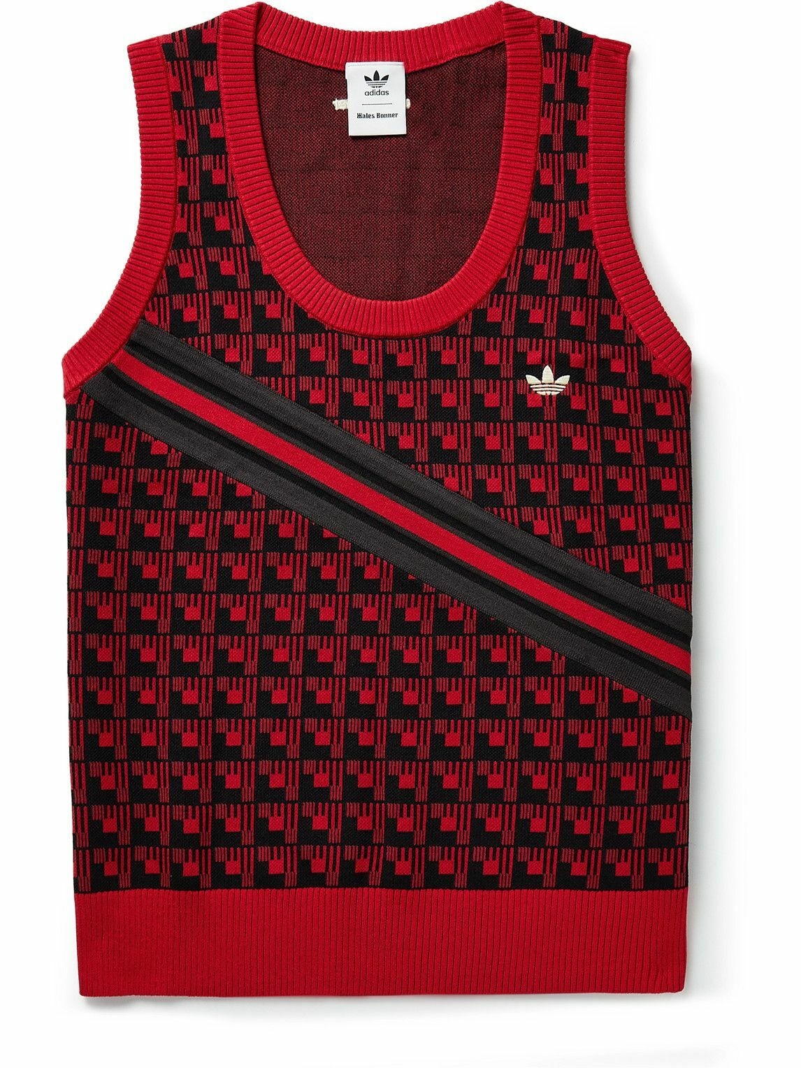Photo: adidas Consortium - Wales Bonner Jacquard-Knit Sweater Vest - Red