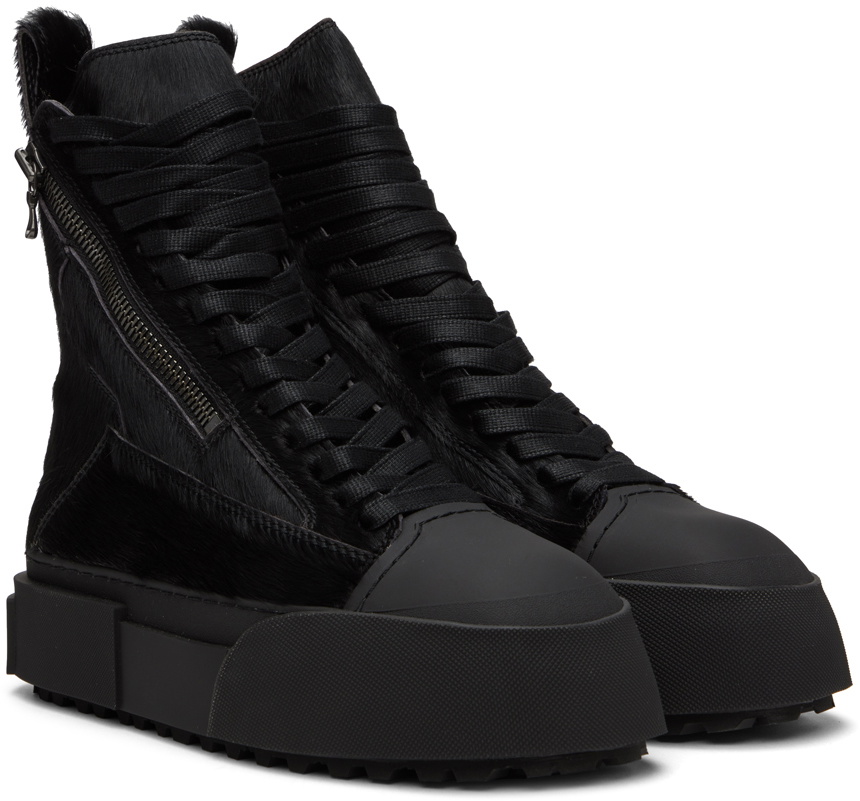 Julius Black Cow Hair Sneakers Julius