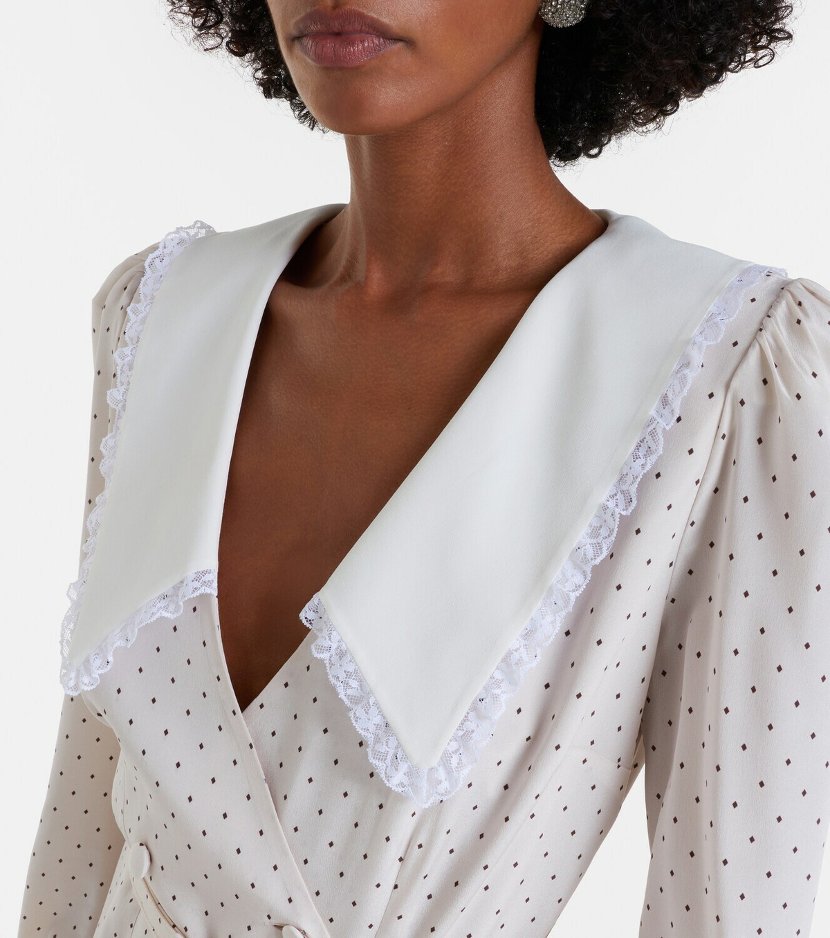 Alessandra Rich Polka-dot silk midi dress