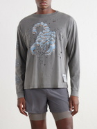 Satisfy - Logo-Print Distressed MothTech™ Cotton-Jersey T-Shirt - Gray