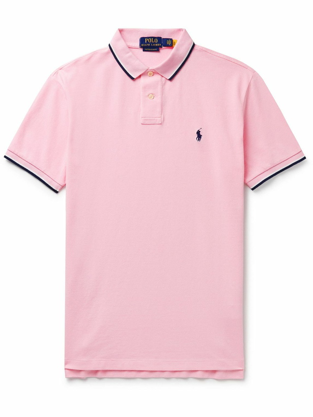 Photo: Polo Ralph Lauren - Slim-Fit Cotton-Piqué Polo Shirt - Pink