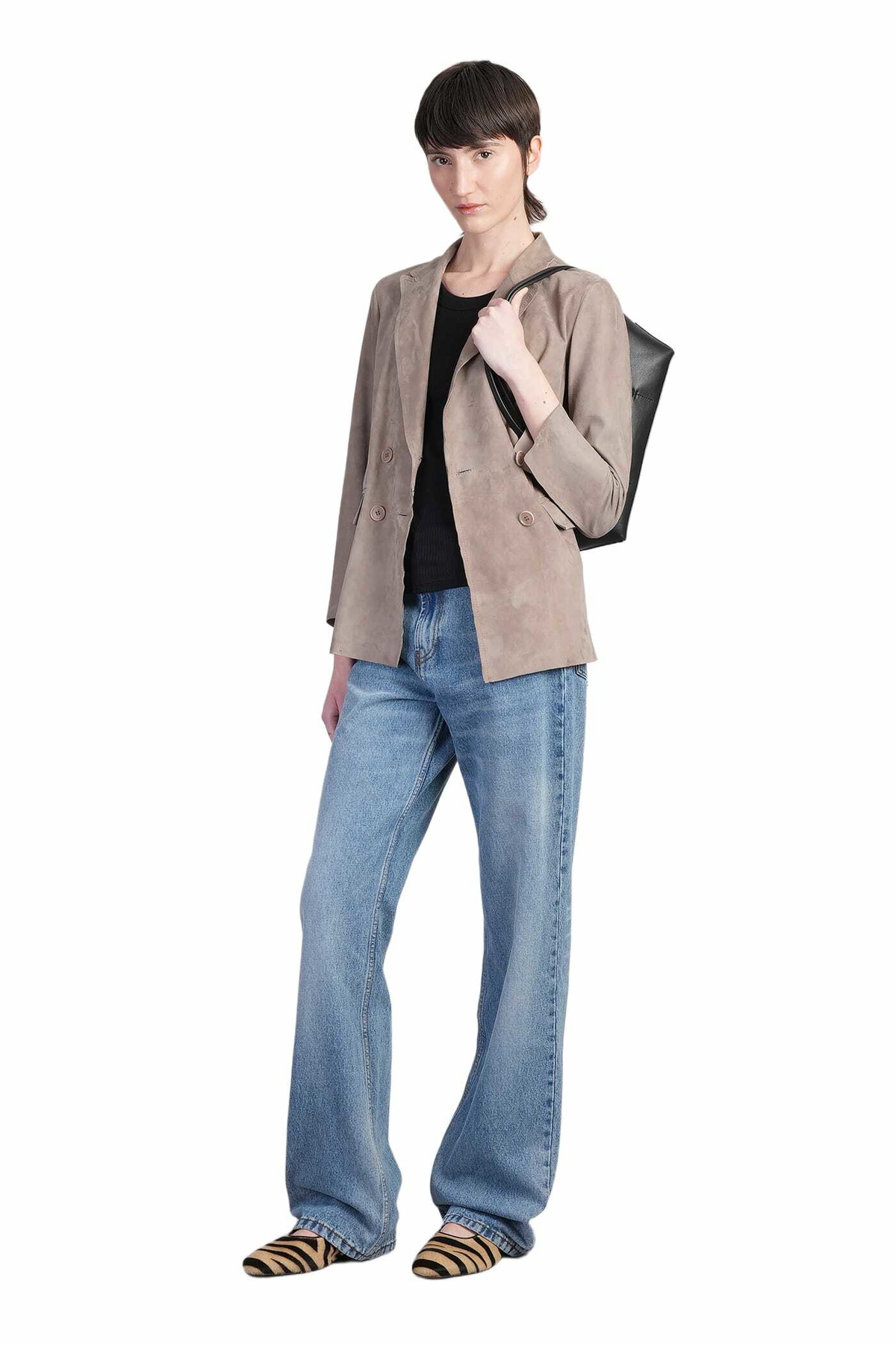Salvatore Santoro Leather Jacket In Taupe Leather