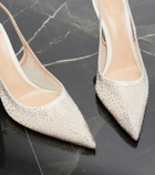 Gianvito Rossi Regina embellished leather slingback pumps