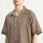 Auralee Men's Airy Light Cotton Check Shirt in Brown Gingham Check