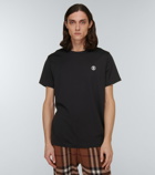 Burberry - Embroidered logo cotton T-shirt