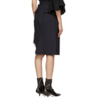 Facetasm Navy Pinstripe Frayed Skirt