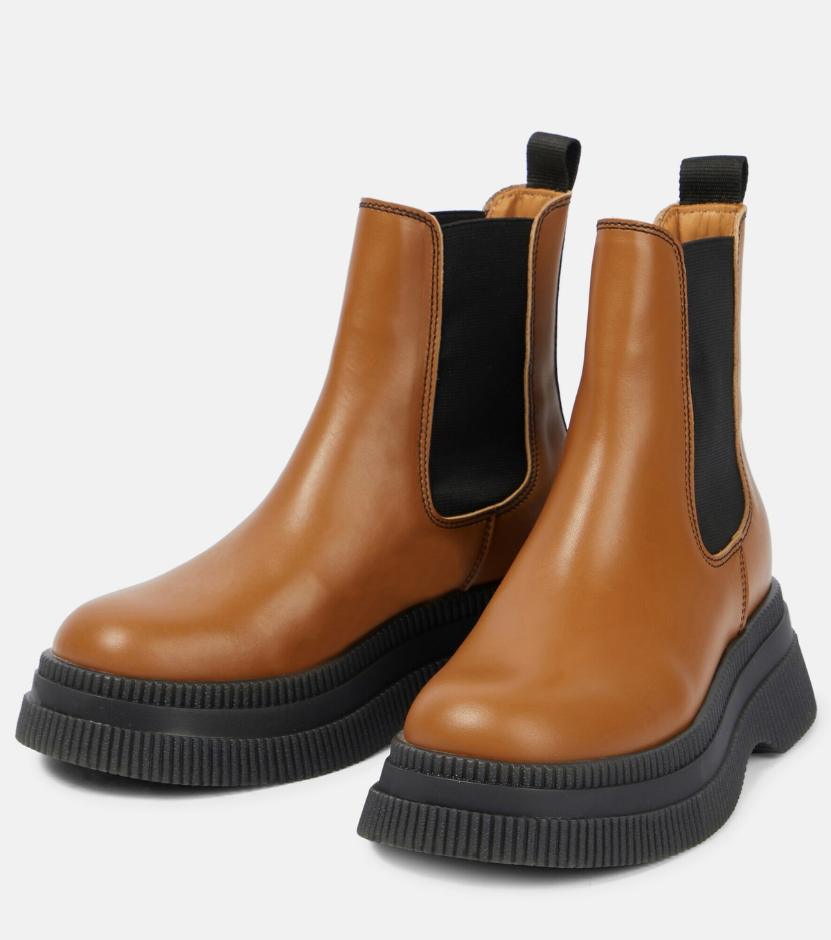 Ganni - Leather Chelsea boots