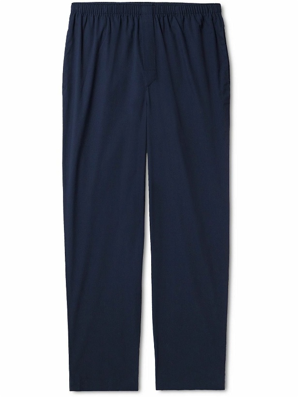 Photo: Sunspel - Straight-Leg Cotton-Twill Pyjama Trousers - Blue