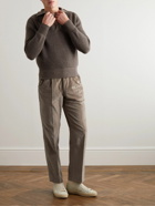 Stoffa - Straight-Leg Pleated Cotton-Corduroy Trousers - Neutrals