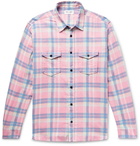 Saint Laurent - Checked Slub Cotton, Linen and Ramie-Blend Shirt - Men - Pink