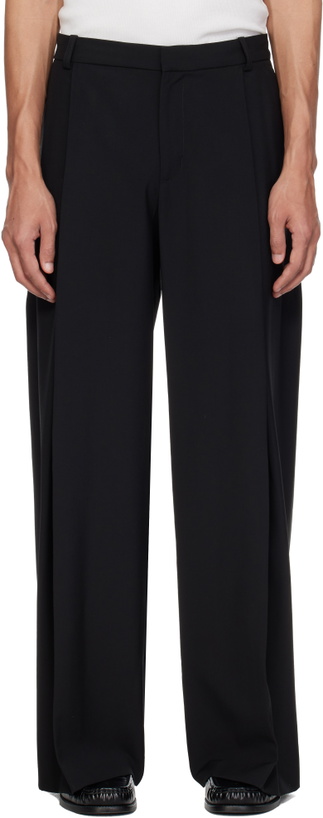 Photo: Casablanca Black Wool Pleated Trousers