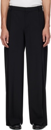 Casablanca Black Wool Pleated Trousers