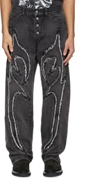 Thug Club Black Reverse Applique Denim Jeans