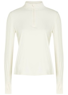 Tala Ultralite Half-zip Stretch-jersey gym top Ivory
