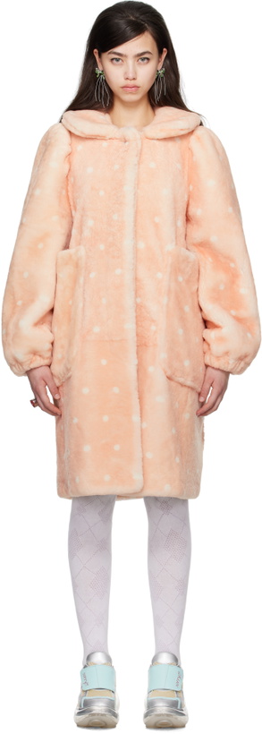 Photo: I'm Sorry by Petra Collins SSENSE Exclusive Pink JennyFax Edition Polka Dot Shearling Coat