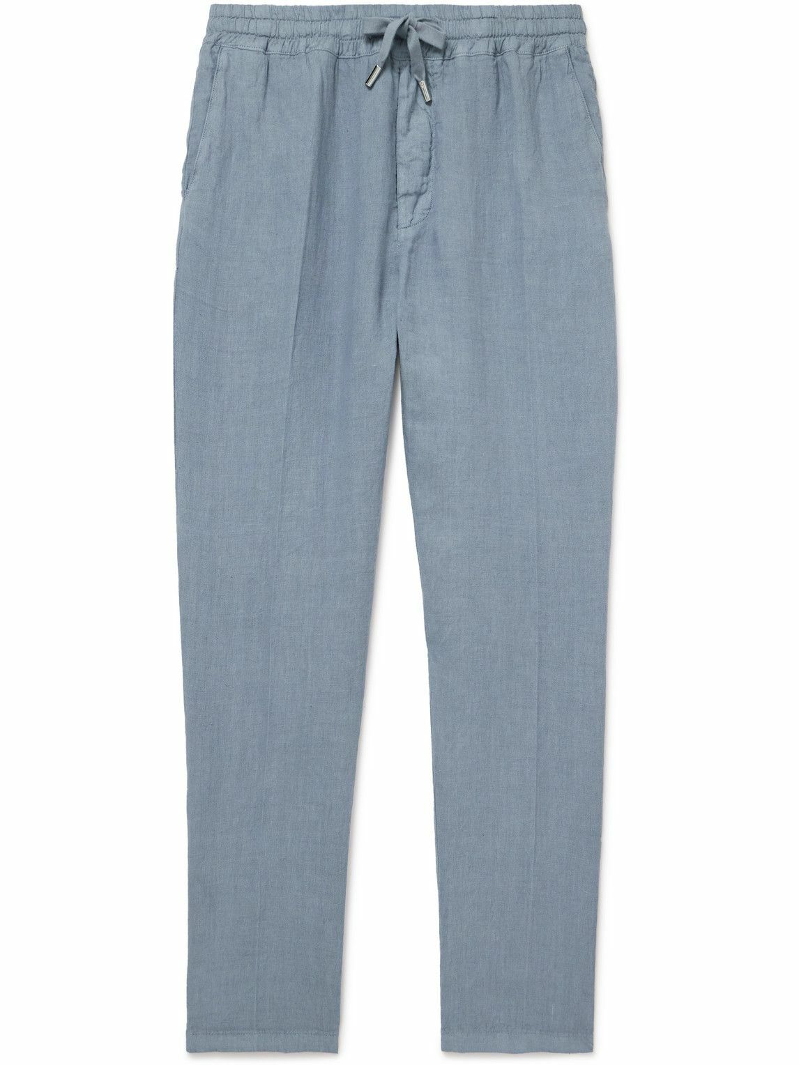 Altea - Mattia Straight-Leg Linen Trousers - Gray