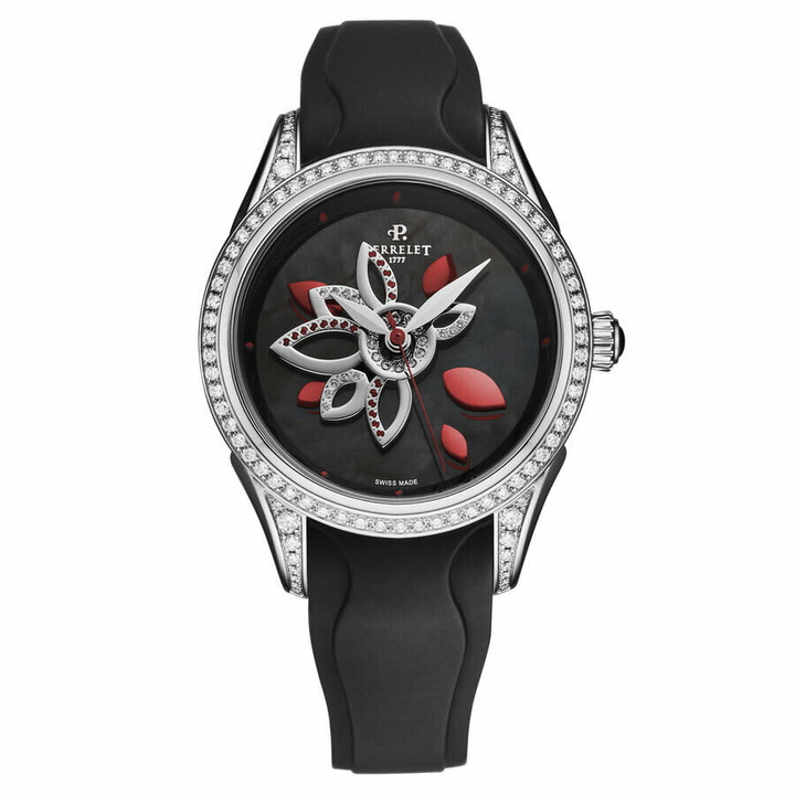 Photo: Perrelet Diamond Flower Automatic Black Dial Ladies Watch A2038/C