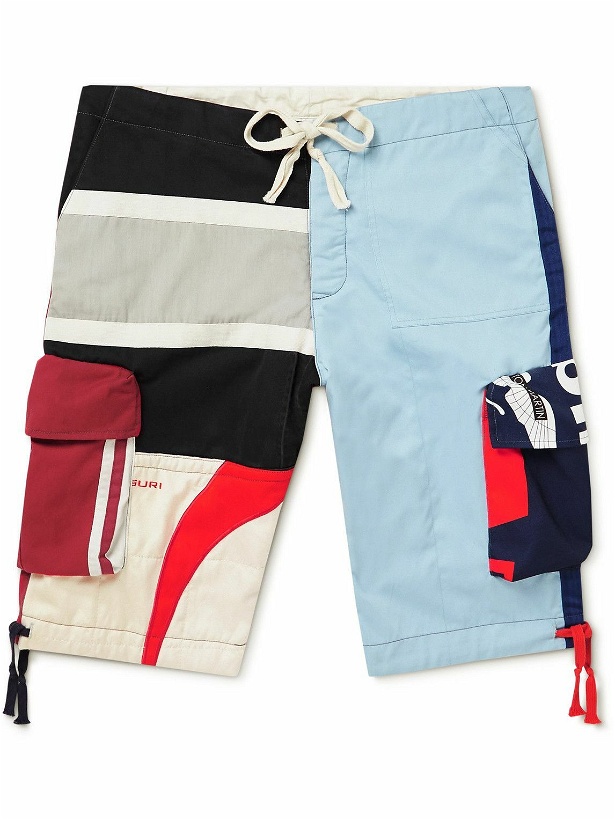 Photo: Greg Lauren - Patchwork Upcycled Cotton-Blend Canvas, Twill and Jersey Shorts - Multi