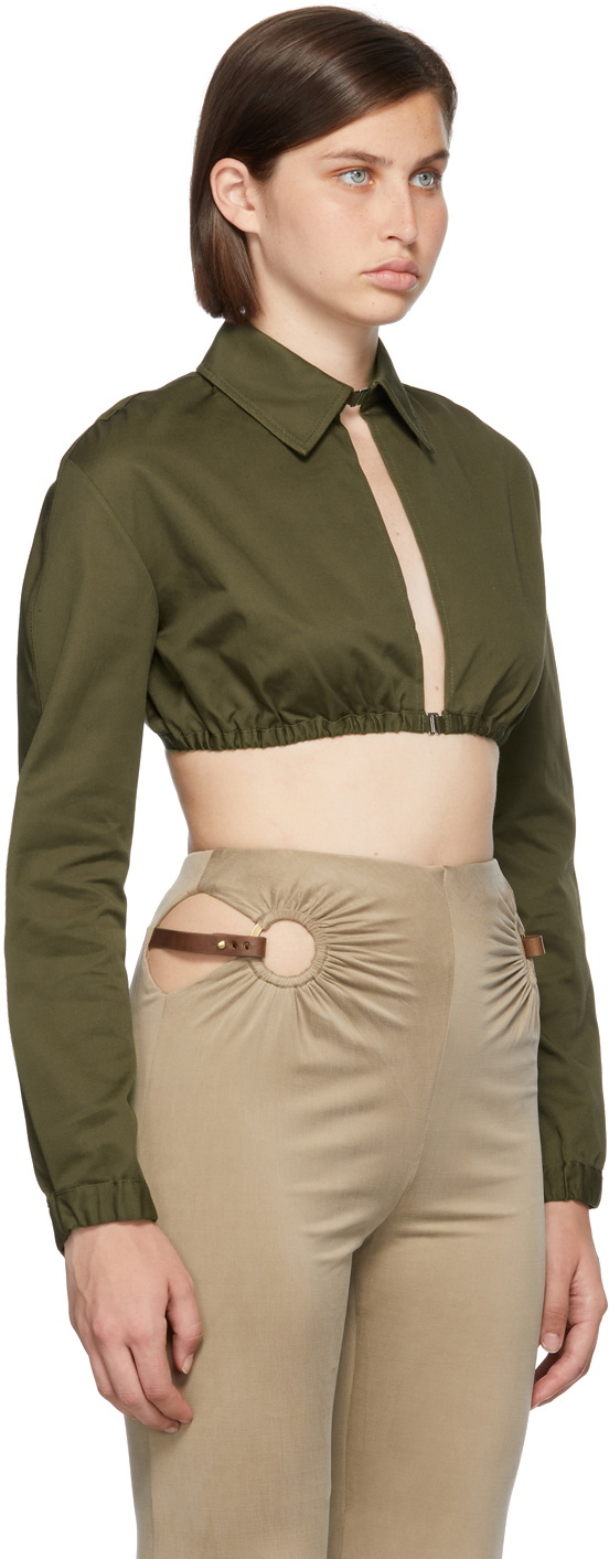 Dion Lee Green E-Hook Bra Shirt