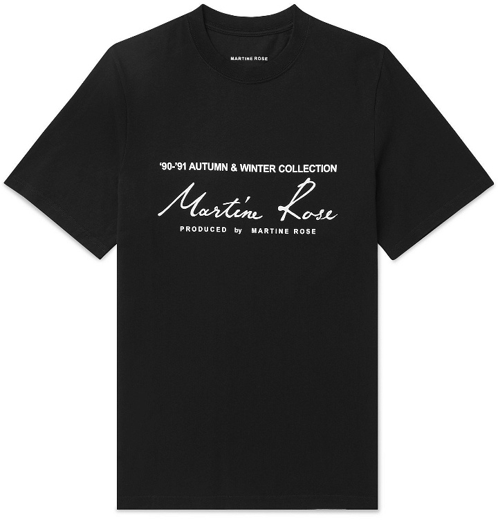 Photo: Martine Rose - Printed Cotton-Jersey T-Shirt - Black