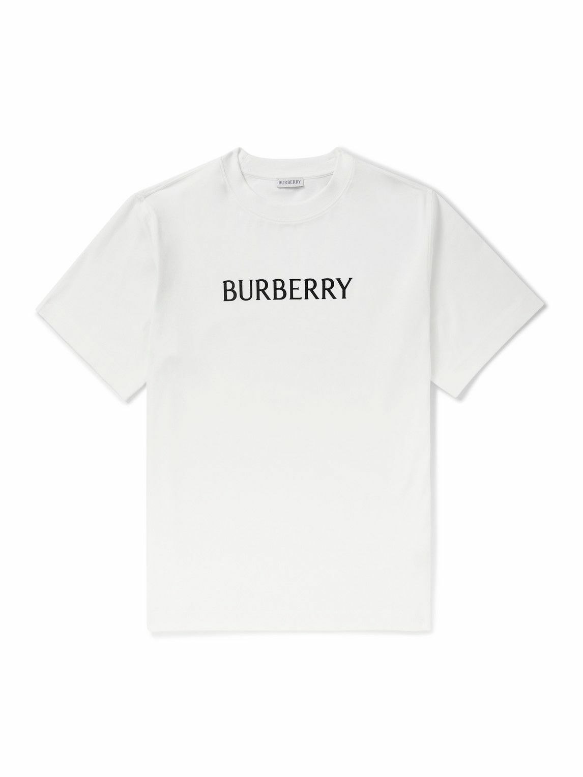 Burberry - Slim-Fit Logo-Print Cotton-Jersey T-Shirt - White Burberry