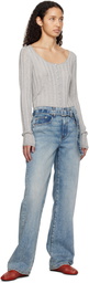Proenza Schouler Gray Proenza Schouler White Label Hattie Cardigan