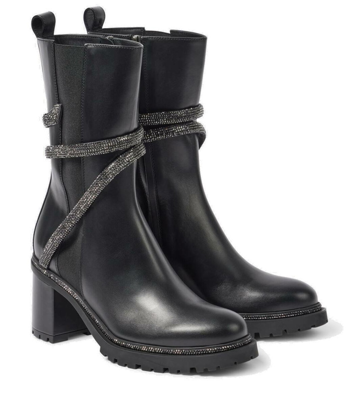 Photo: Rene Caovilla Cleo 60 embellished leather Chelsea boots