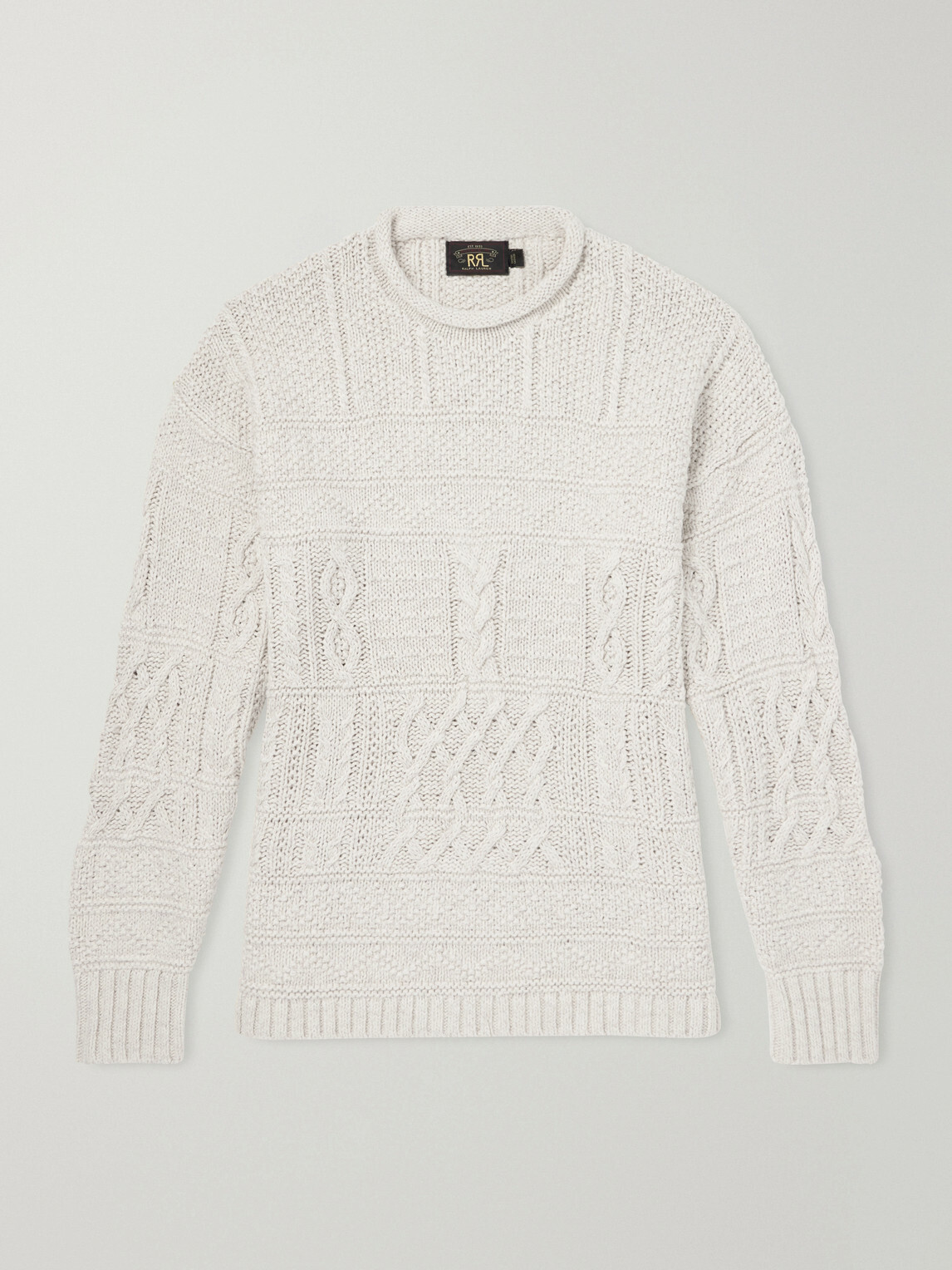 RRL - Cable-Knit Cotton, Linen and Silk-Blend Sweater - Neutrals