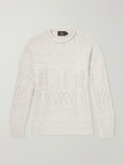 RRL - Cable-Knit Cotton, Linen and Silk-Blend Sweater - Neutrals