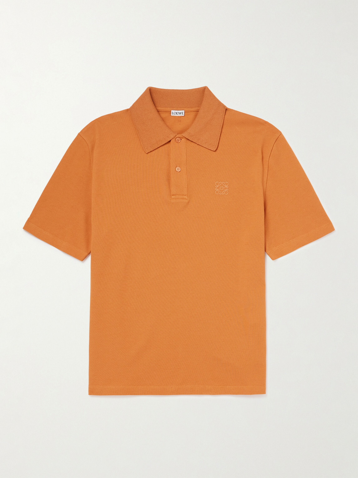 LOEWE - Slim-Fit Logo-Embroidered Cotton-Piqué Polo Shirt - Orange