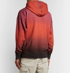 Isabel Marant - Logo-Flocked Dégradé Cotton-Blend Jersey Hoodie - Burgundy