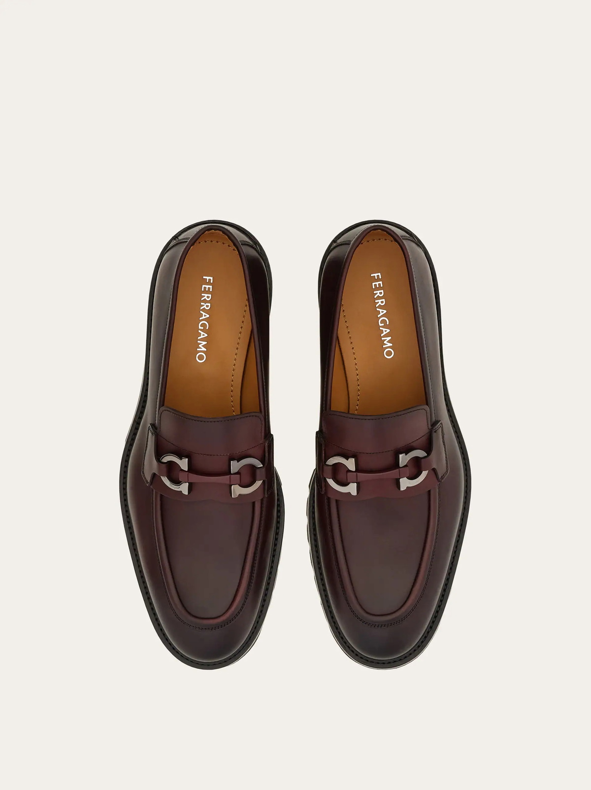 Ferragamo Mens Gancini ornament loafer in Red