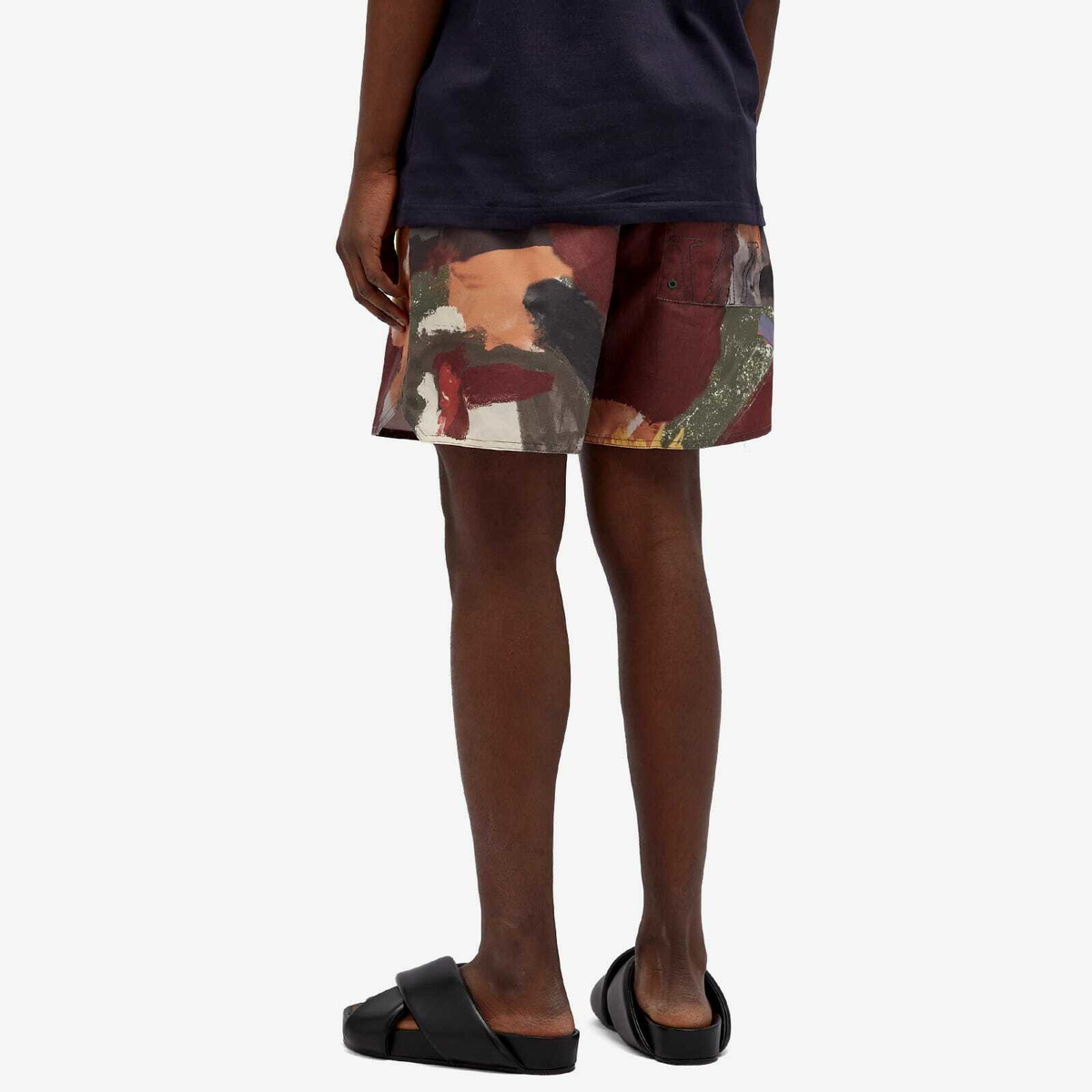 JW Anderson Men's Printed Swim Shorts in Olive JW Anderson