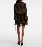 Blumarine Zebra-print chiffon mini dress
