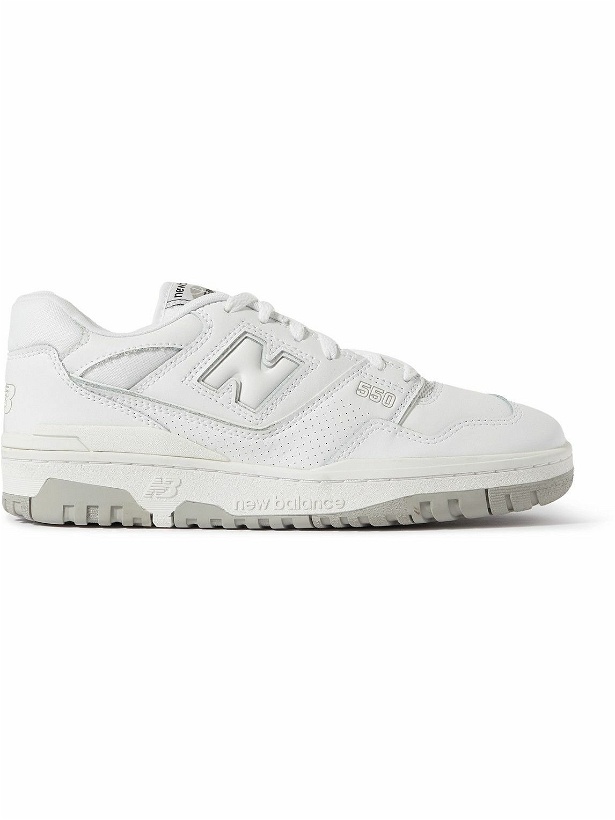 Photo: New Balance - 550 Mesh-Trimmed Leather Sneakers - White
