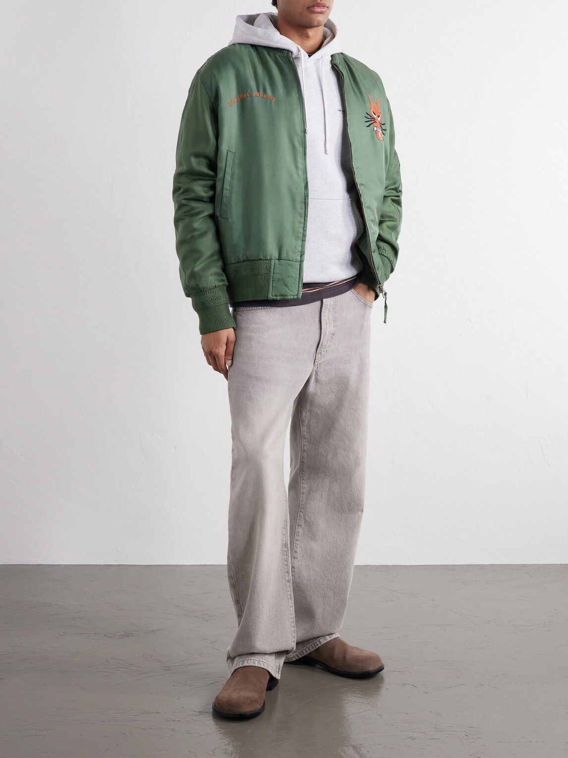 Kardo - Max Embroidered Silk-Twill Bomber Jacket - Green