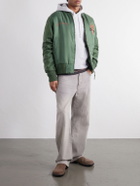 Kardo - Max Embroidered Silk-Twill Bomber Jacket - Green
