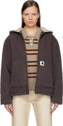 Carhartt Work In Progress Purple Hooded Mitch Bomber Jacket