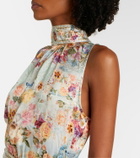 Camilla Embellished floral silk maxi dress