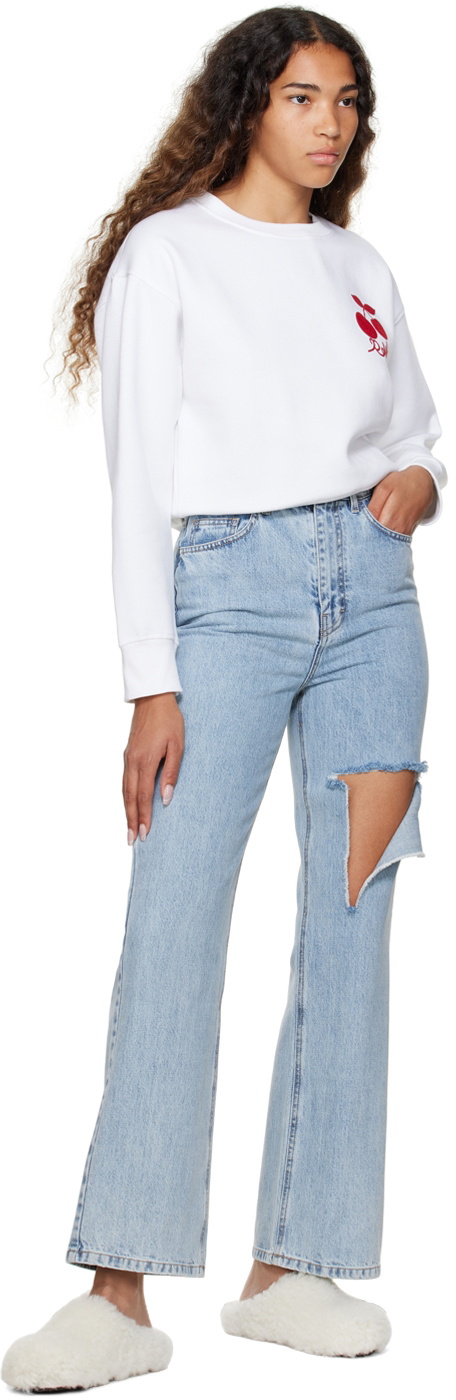 Rokh White Cotton Sweatshirt