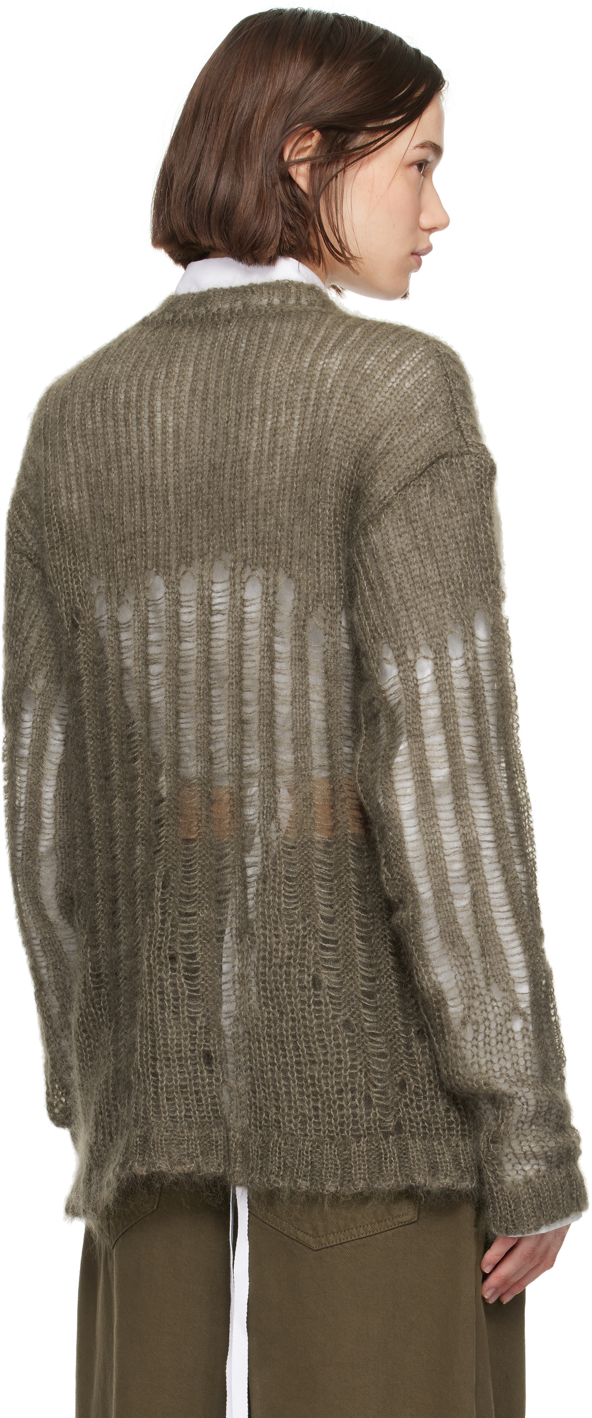 Ann Demeulemeester Khaki Rigmor Oversize Sweater