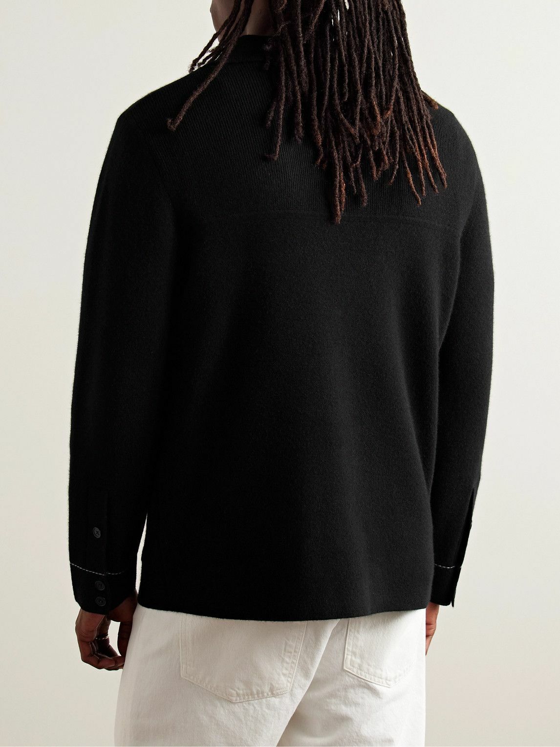 Guest In Residence - Industry Topstitched Cashmere Jacket - Black