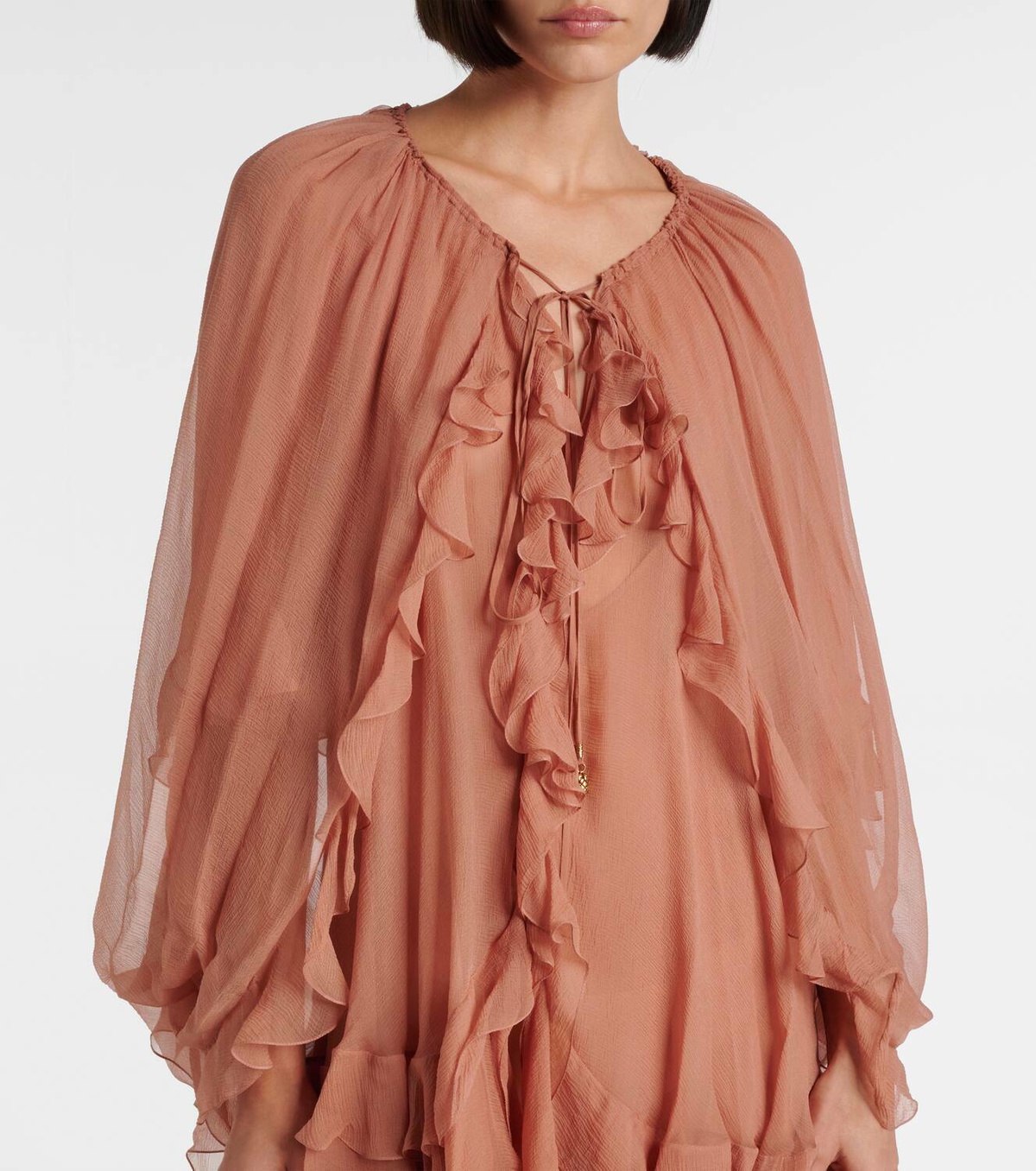 Chloé Ruffled silk muslin cape Chloe