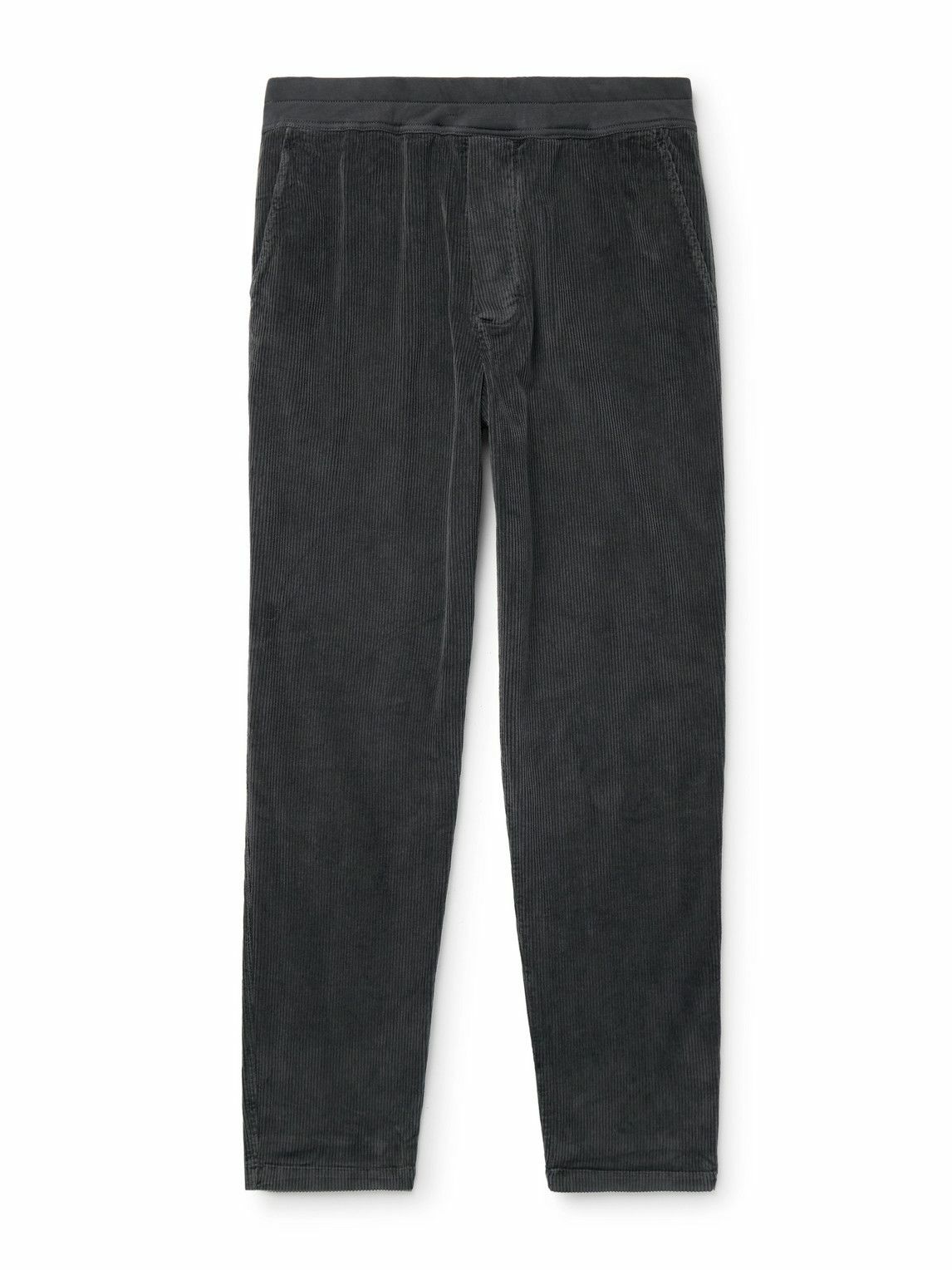 James Perse - Slim-Fit Garment-Dyed Cotton-Blend Corduroy Chinos - Gray