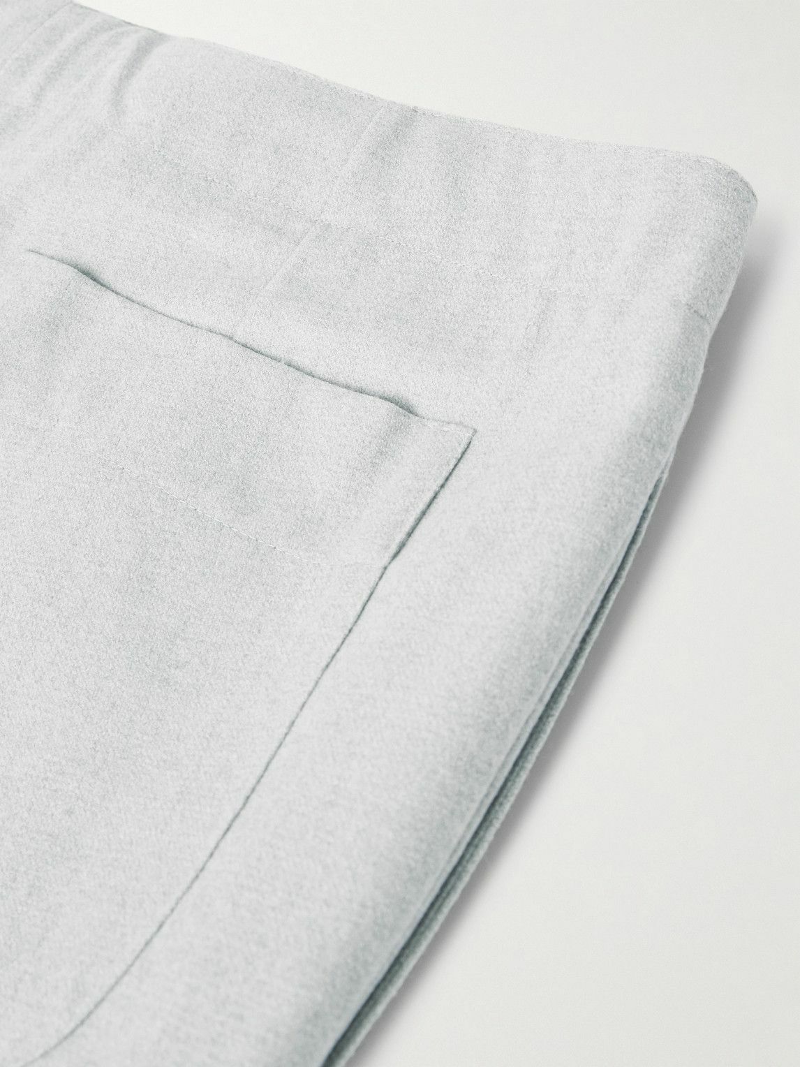 Stòffa - Straight-Leg Pleated Wool-Flannel Trousers - Gray