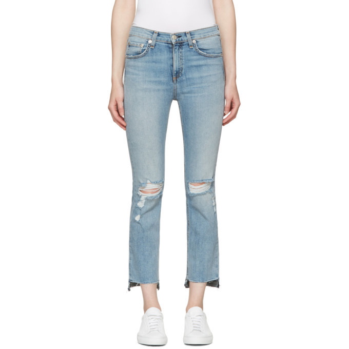 Photo: Rag and Bone Blue 10 Inch Stove Pipe Jeans