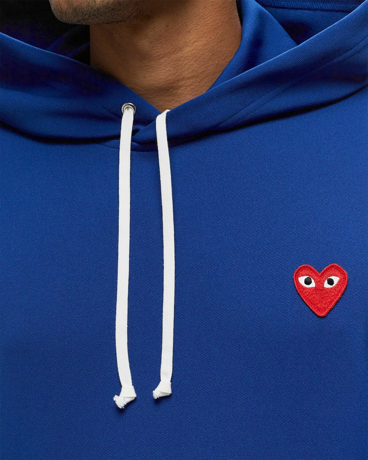 Comme Des Garçons Play Sweatshirt Red Emblem Knit Blue Hoodies