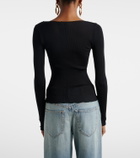 Saint Laurent Ribbed-knit silk top