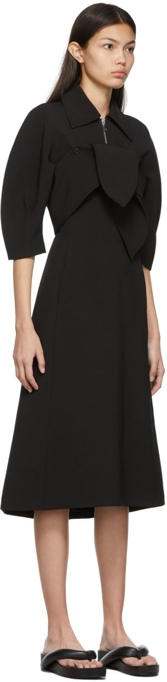 Ribbon Back Crystal Crepe Dress