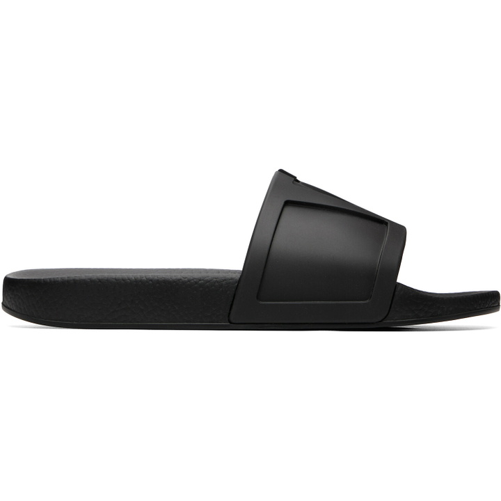 Photo: Valentino Garavani Black Coolside Rubber Slide Sandals